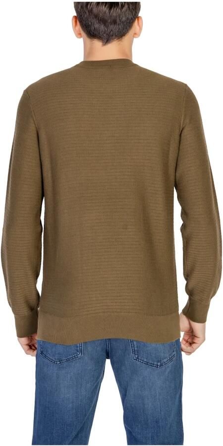 Hugo Boss Groene Kasjmier-Katoen Gebreide Trui Ronde Hals Green Heren - Foto 3