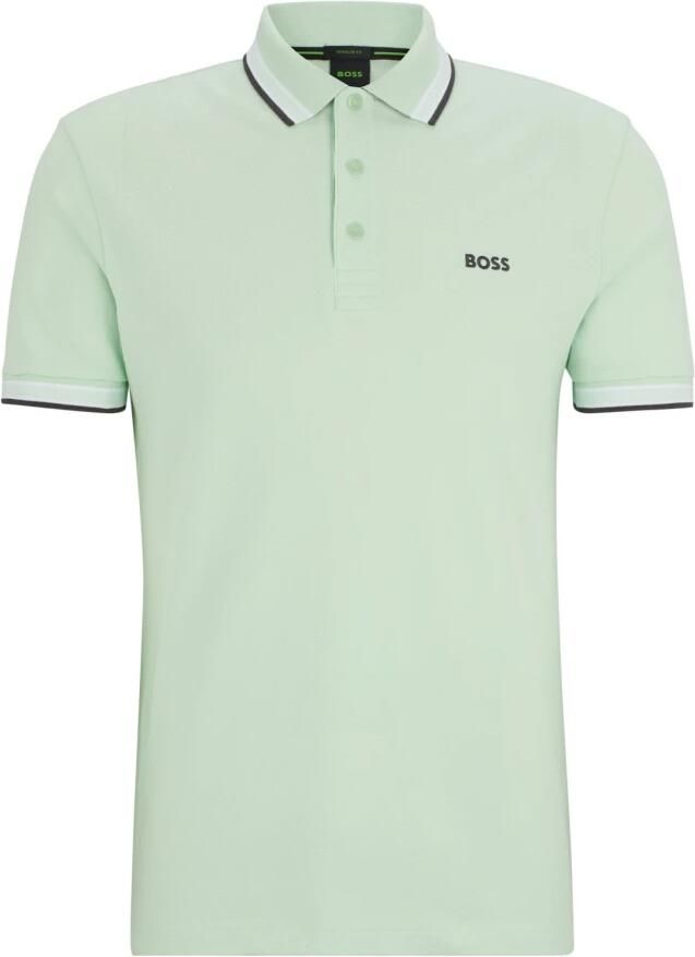 BOSS Green Regular fit poloshirt met labelstitching model 'PADDY'