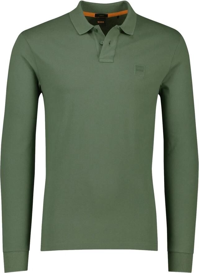 Hugo Boss Geborduurd Slim Fit Katoenen Poloshirt Green Heren