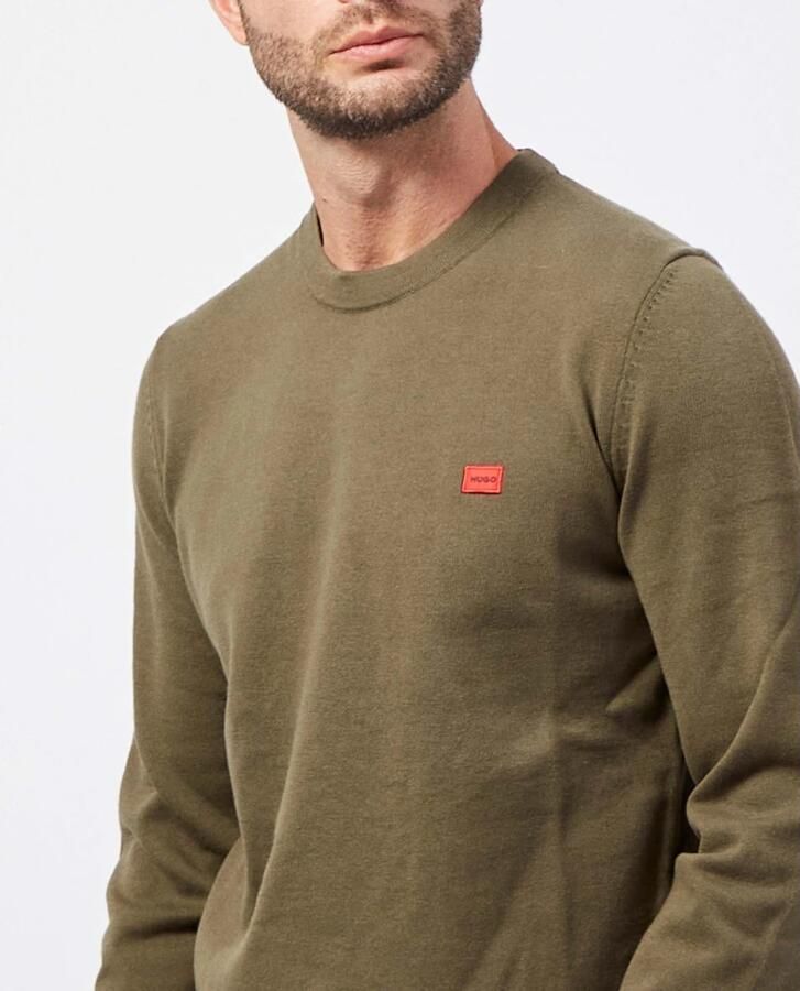 Hugo Boss Groene Trui Straight Fit Biologisch Katoen Green Heren - Foto 3