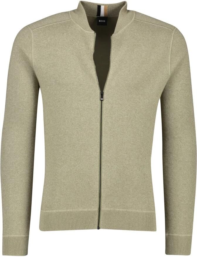 Hugo Boss Groene Vest met Opstaande Kraag en Rits Green Heren