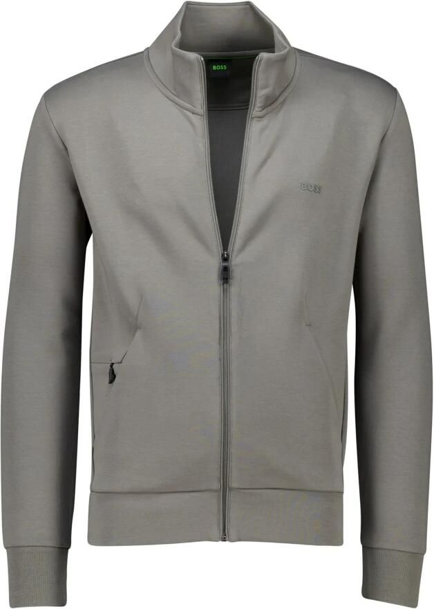 BOSS Green Sweatjack met labelprint model 'Skaz'