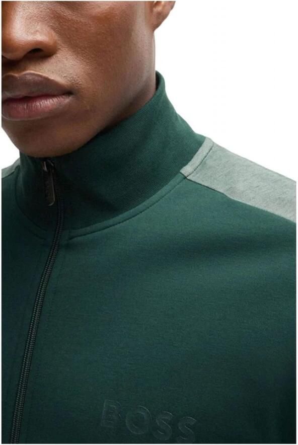 Hugo Boss Groene Zip-Up Sweatshirt Green Heren