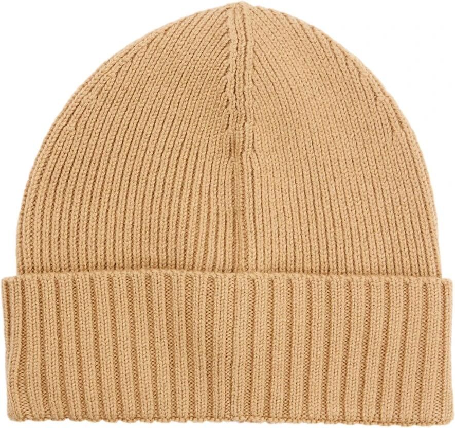 Boss Beanie van scheerwol met labeldetail model 'Fati'