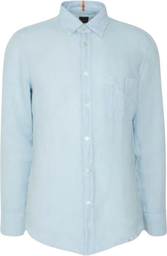 Boss Orange Vrijetijdsoverhemd van linnen met borstzak model 'Relegant' - Foto 3