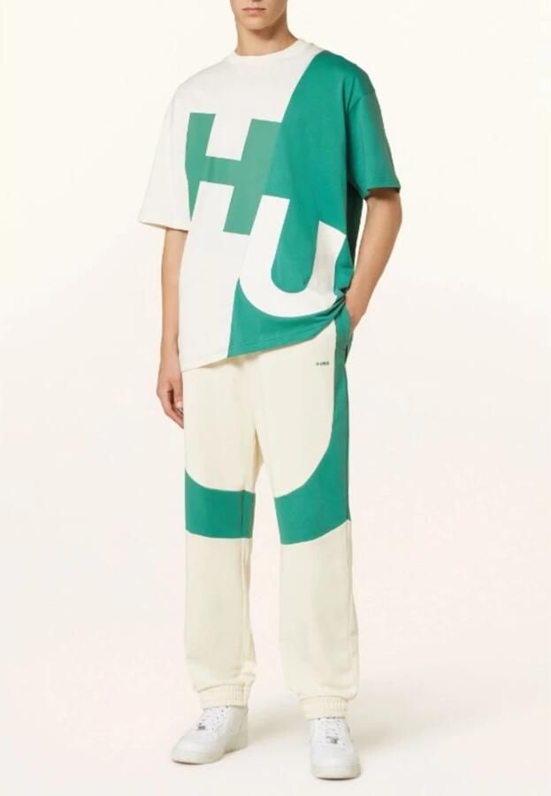 Hugo Blue T-shirt met labelprint model 'Nokerios' - Foto 2