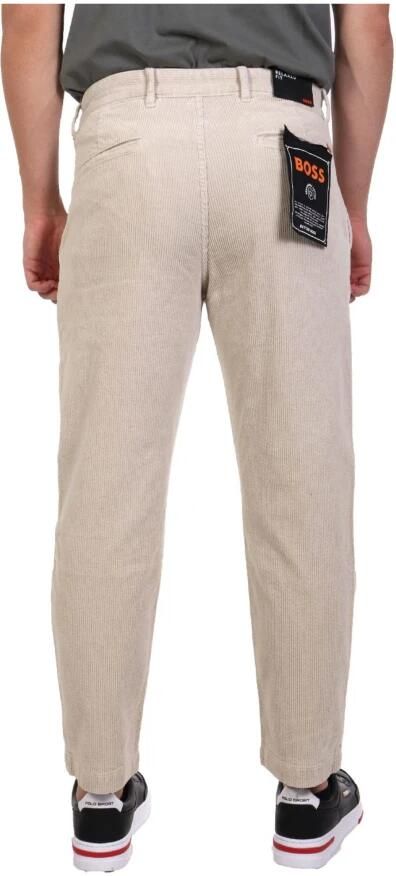 Boss Orange Relaxed fit corduroy broek met bandplooien model 'Chino-Shyne' - Foto 3