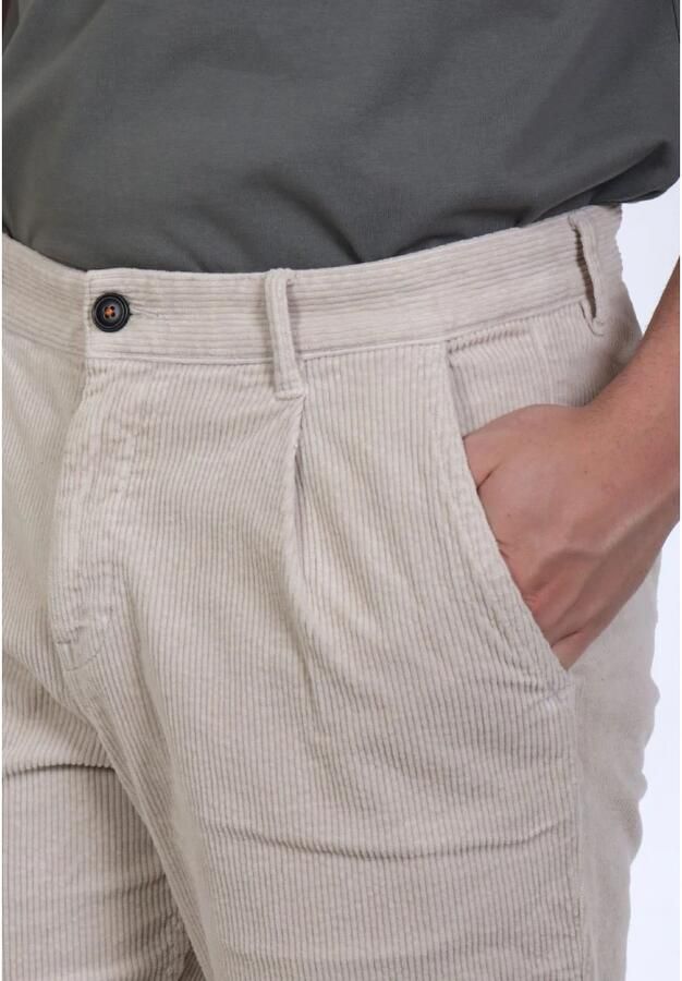 Boss Orange Relaxed fit corduroy broek met bandplooien model 'Chino-Shyne'