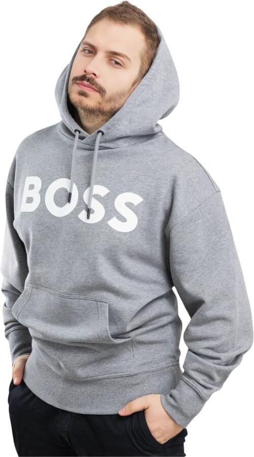 Hugo Boss Heren hoodie grijs katoen lange mouw Gray Heren