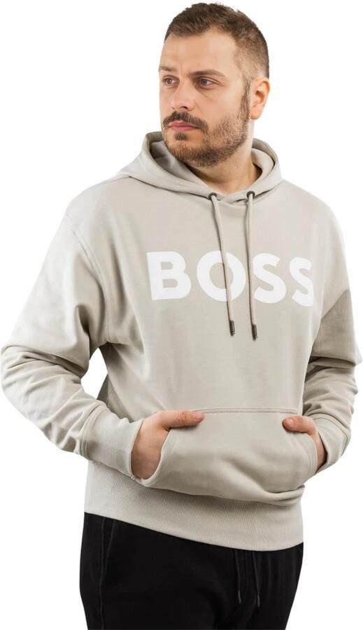 Hugo Boss Beige Hoodie van katoen met zak Beige Heren