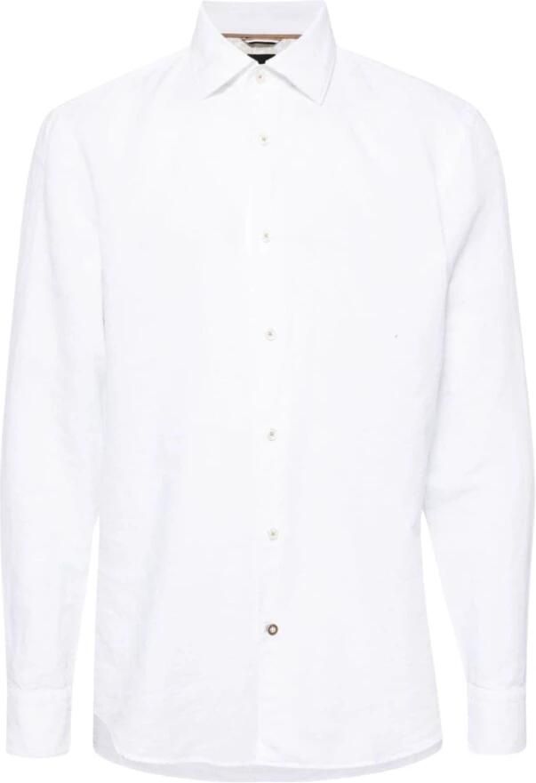 Hugo Boss Witte Linnen Katoenen Casual Fit Overhemd White Heren - Foto 5
