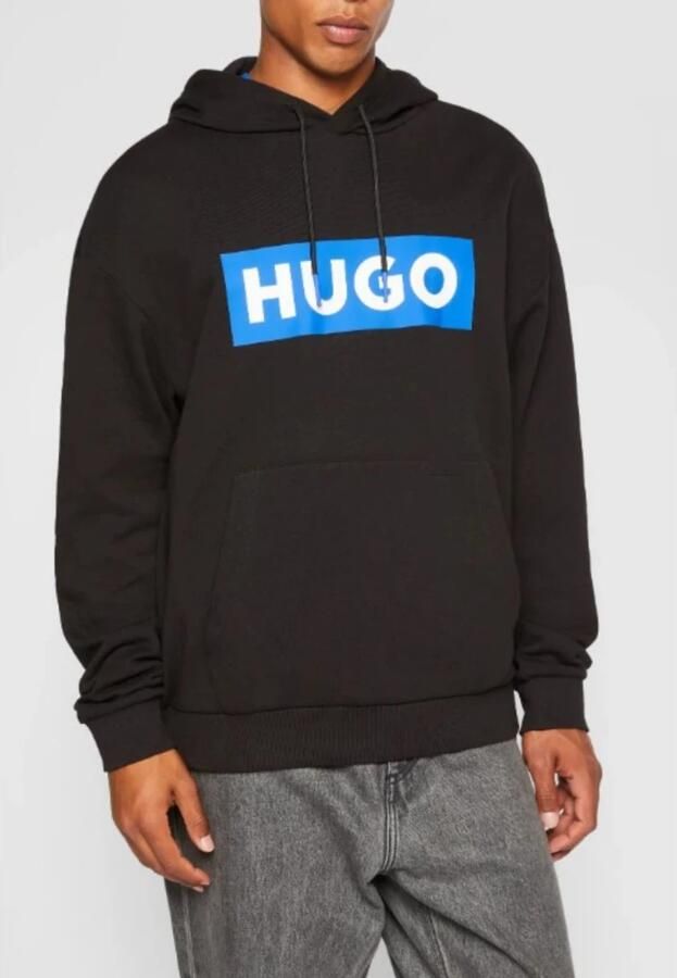 HUGO Blue Hoodie Nalves met grote logo-opdruk unisex - Foto 5