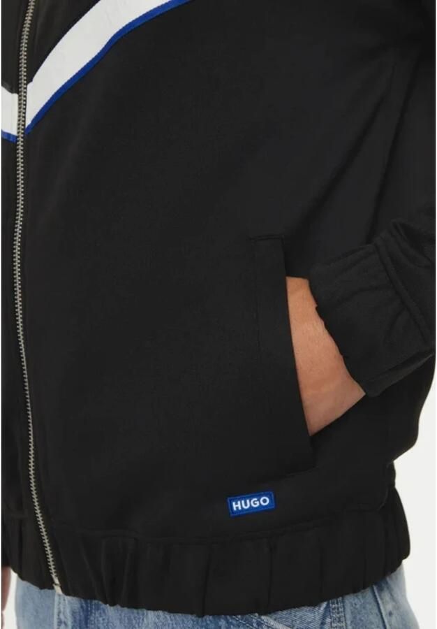 Hugo Blue Sweatjack met labeldetail model 'Napones'