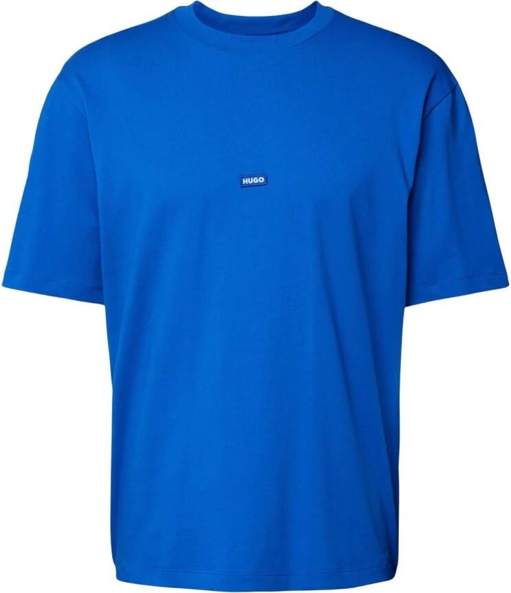 Hugo Blue T-shirt met labelpatch model 'Neloy' - Foto 2