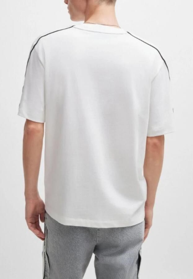 Hugo Blue T-shirt met labelpatch model 'Neloy' - Foto 2