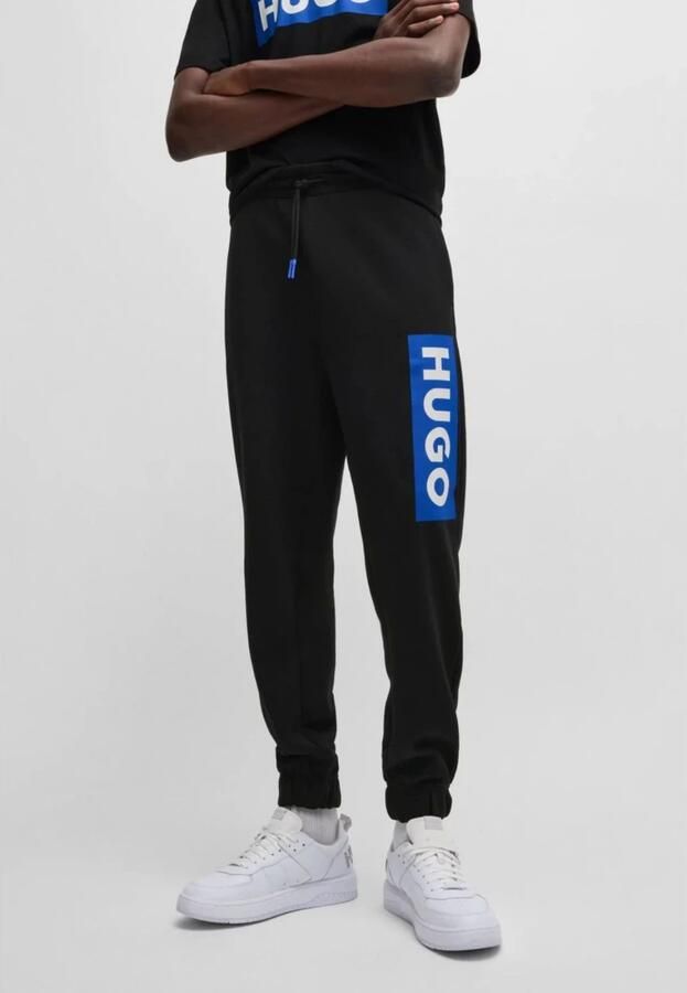 Hugo Blue Regular fit sweatpants met labelprint model 'Nuram' - Foto 3