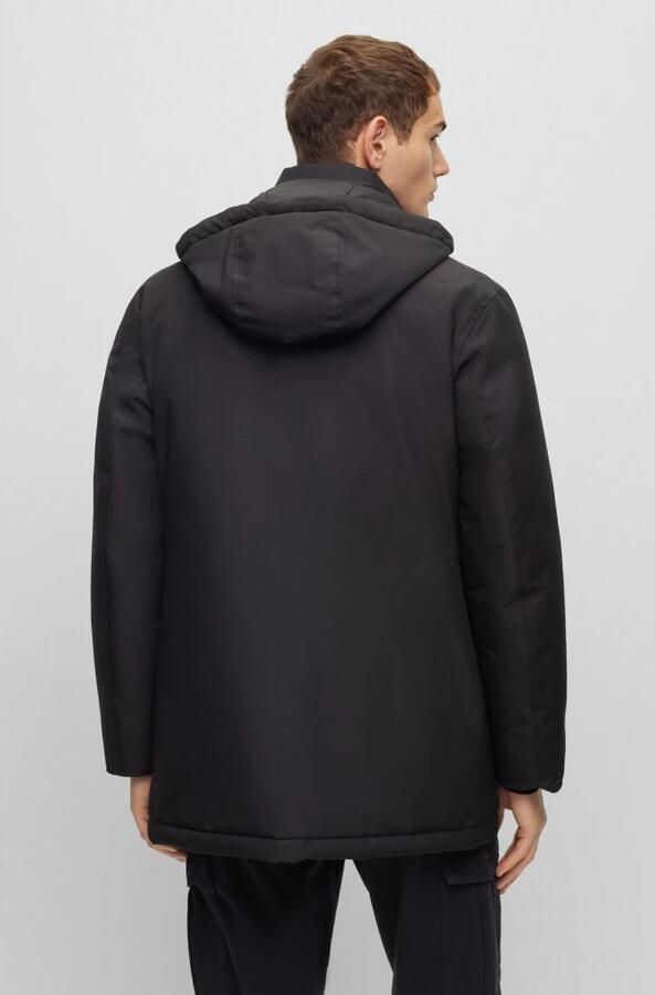 Hugo Boss Zwarte Polyester Jas Herfst Winter Collectie Black Heren - Foto 3