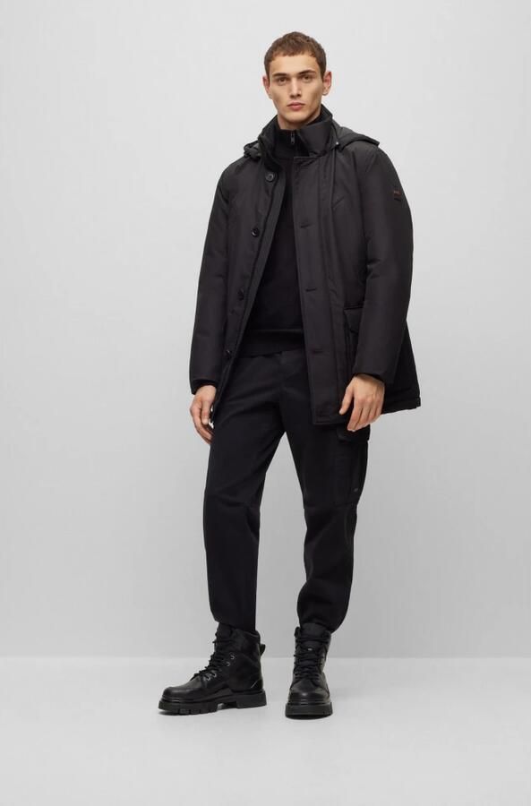 Hugo Boss Zwarte Polyester Jas Herfst Winter Collectie Black Heren - Foto 5