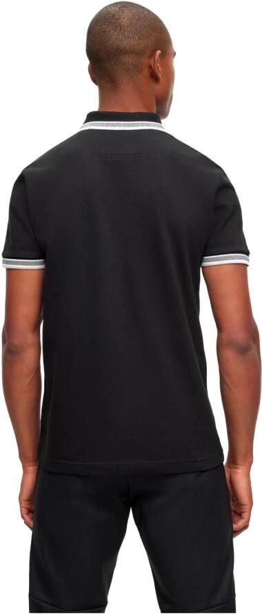 Hugo Boss Heren Polo met Details en Contrast Logo Model 50469055 Paddy Kleur Zwart Black Heren - Foto 5
