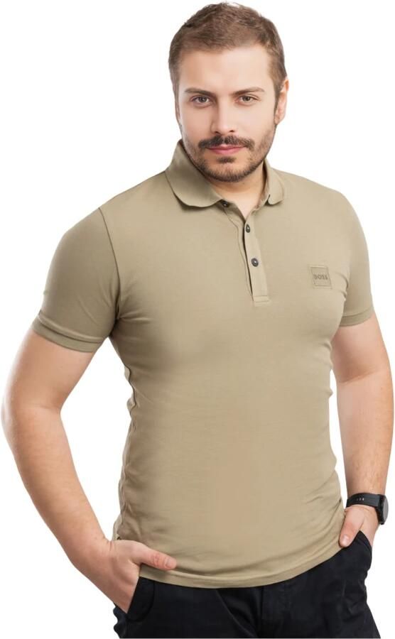 Boss Orange Poloshirt met labelpatch model 'PASSENGER' - Foto 3