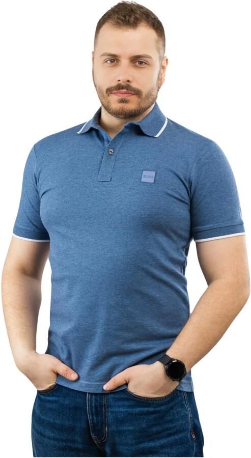 Hugo Boss Heren Polo Shirt Blauw Katoen Blue Heren