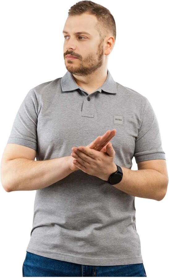 Boss Orange Slim fit poloshirt met labelbadge model 'Passenger'