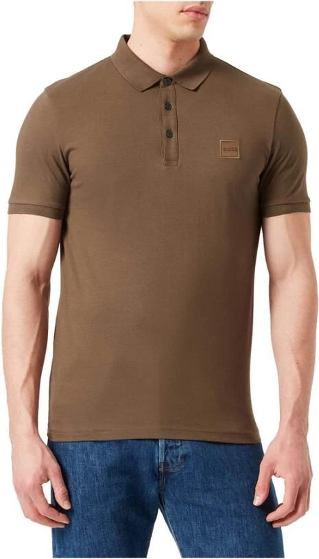 Boss Orange Slim fit poloshirt met labelpatch model 'Passenger' - Foto 2