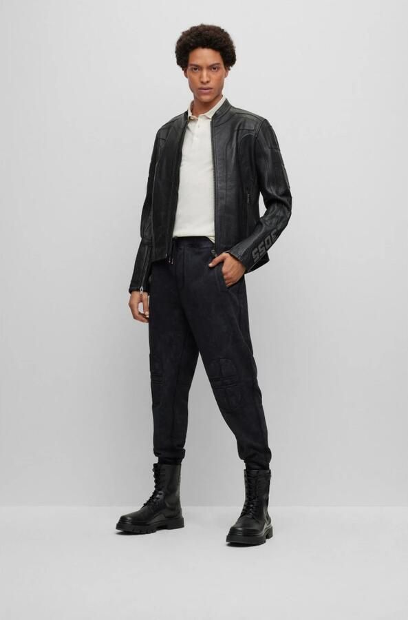 Hugo Boss Heren Slim-Fit Oranje Polo met Logo Patch Beige Heren - Foto 4