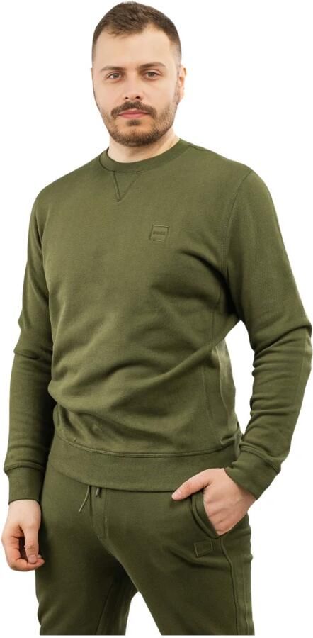 Hugo Boss Heren Sweatshirt Groen Ronde Hals Katoen Green Heren - Foto 4