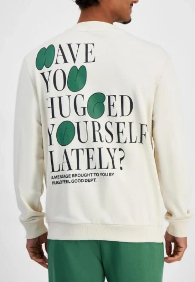 Hugo Blue Oversized sweatshirt met labelprint model 'JERSEY' - Foto 2