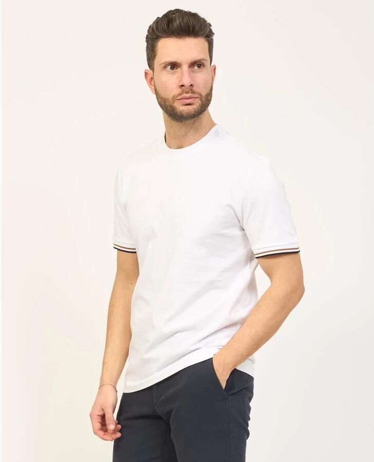 Boss T-shirt met labeltypische contraststrepen model 'Thompson' - Foto 3