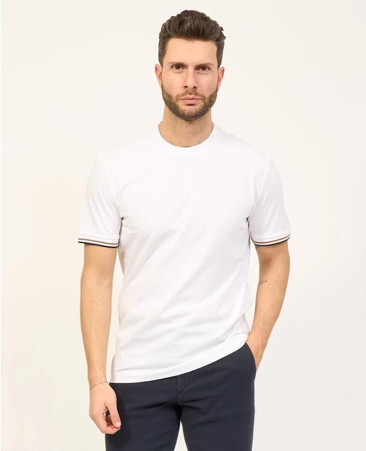 Boss T-shirt met labeltypische contraststrepen model 'Thompson' - Foto 4