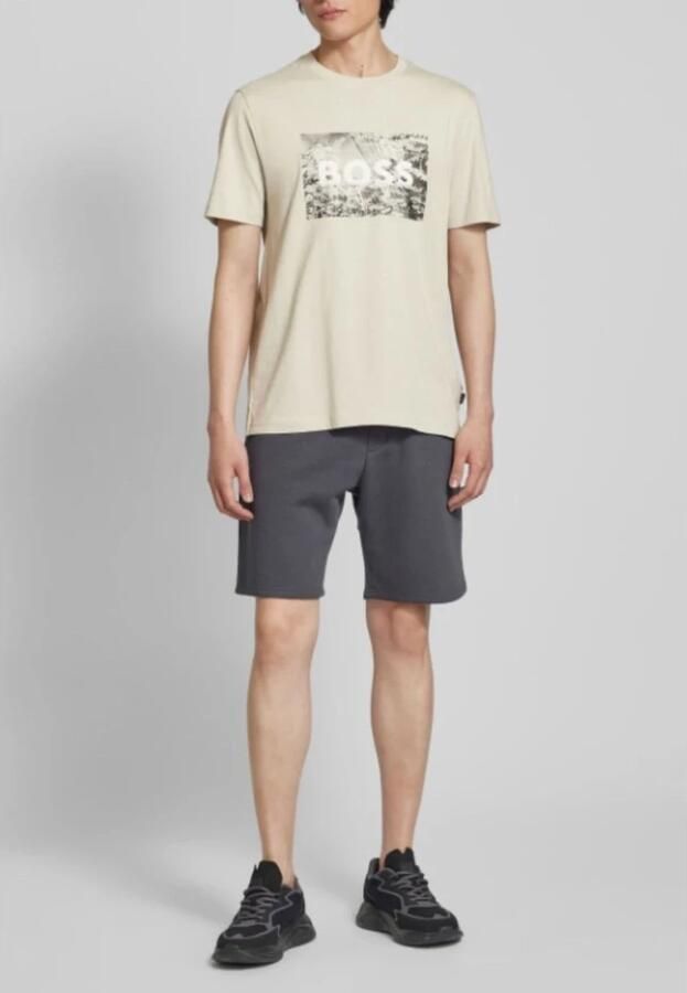 Hugo Boss Heren Te_Building T-shirt Beige Heren