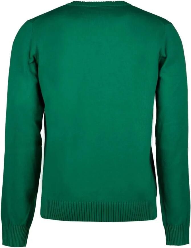 Hugo Blue Gebreide pullover met logostitching model 'San Cosmo'