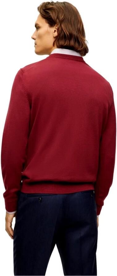 Hugo Boss Heren V-Hals Trui van Zuivere Wol in Donkerrood Rood Heren - Foto 3