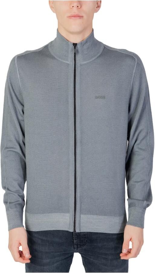 Hugo Boss Grijze Wollen Turtleneck Cardigan met Rits Gray Heren - Foto 5