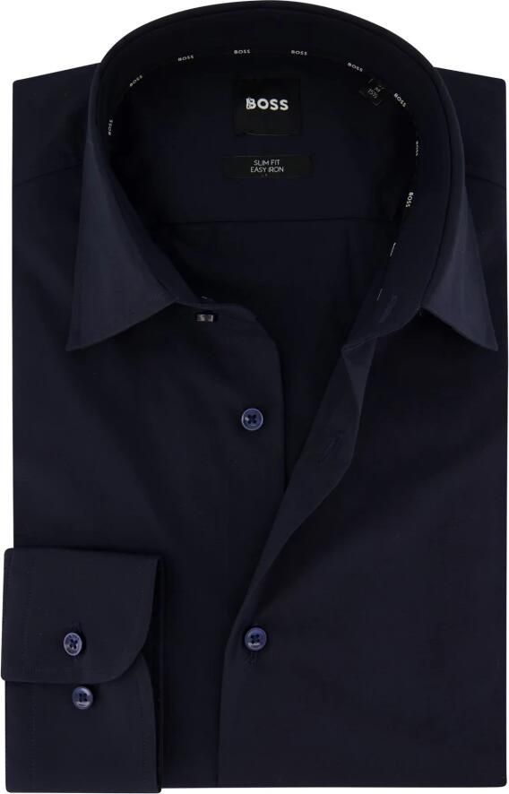 Hugo Boss Heren Zwart Overhemdjurk Slim Fit Donkerblauw Blue Heren - Foto 14