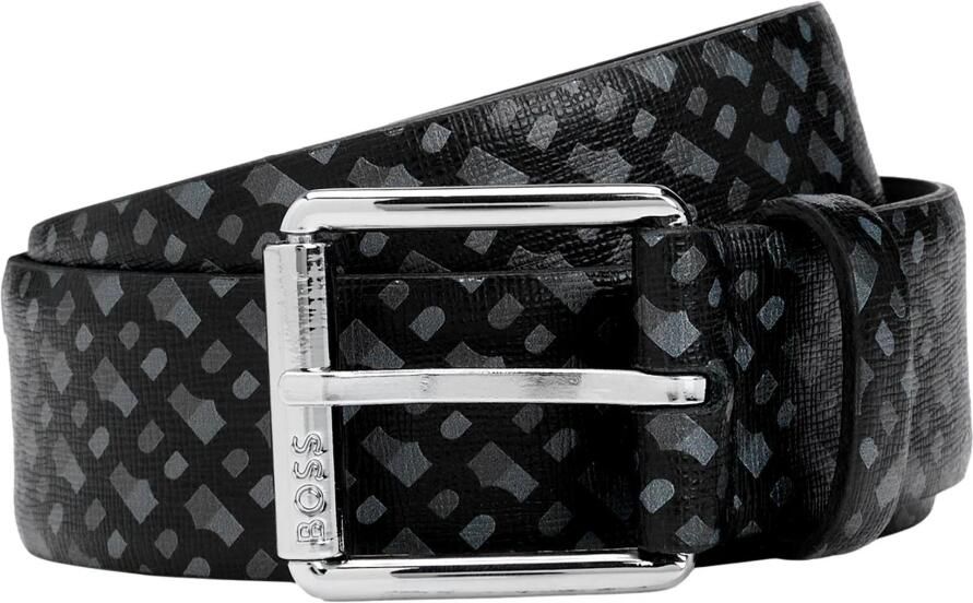 Hugo Boss Italiaanse leren monogramriem Roll-Bmono Black Heren - Foto 3