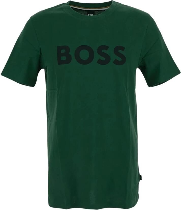 Hugo Boss Katoenen Boss Logo T-shirt Green Heren - Foto 2