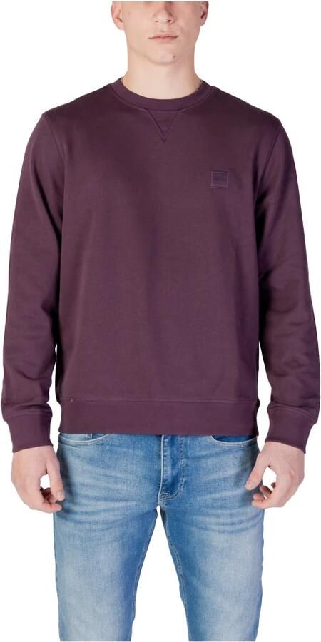 Hugo Boss Katoenen Heren Sweatshirt Herfst Winter Collectie Purple Heren