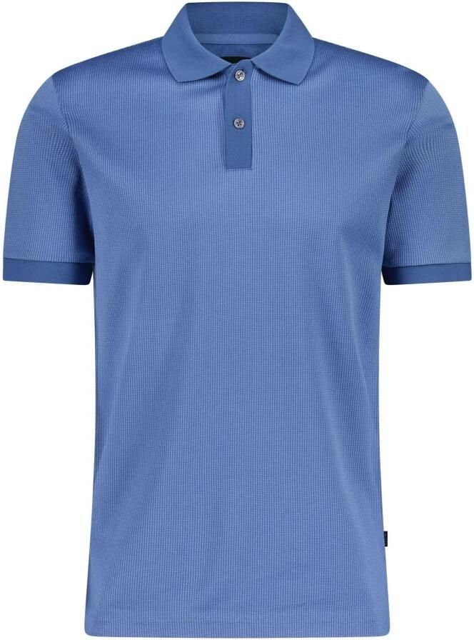 Hugo Boss Katoenen Polo Shirt Regular-Fit Geknoopte Kraag Blue Heren