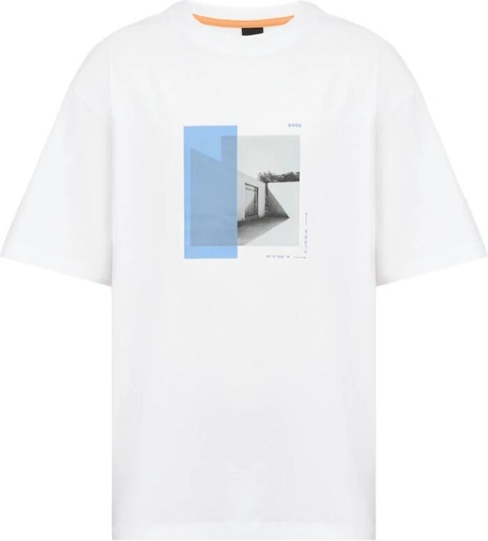 Hugo Boss Katoenen Ronde Hals T-shirt Wit White Heren