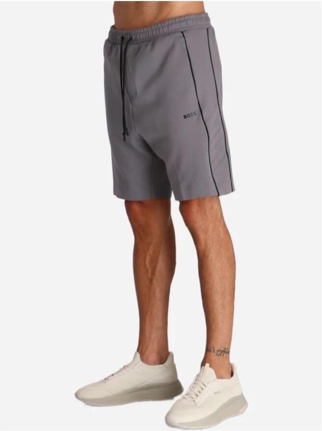 Hugo Boss Katoenen shorts met bedrukt logo Gray Heren
