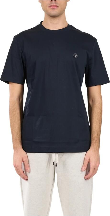 Hugo Boss Katoenen T-shirt met Patch Logo Blue Heren - Foto 3