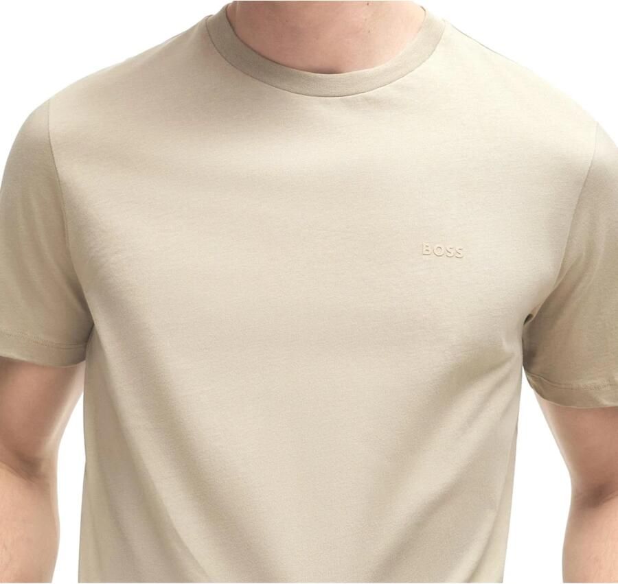 Hugo Boss Katoenen T-shirt met Rubberen Logo Thompson White Heren