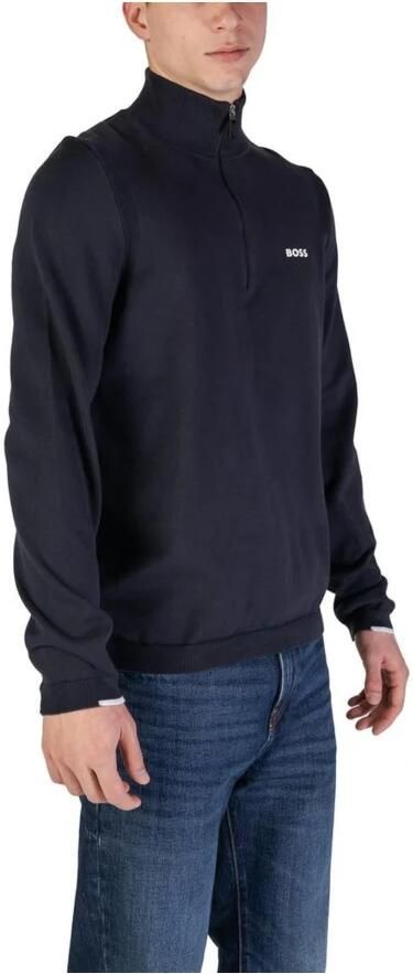 Hugo Boss Blauwe Katoenen Vest Herfst Winter Collectie Blue Heren