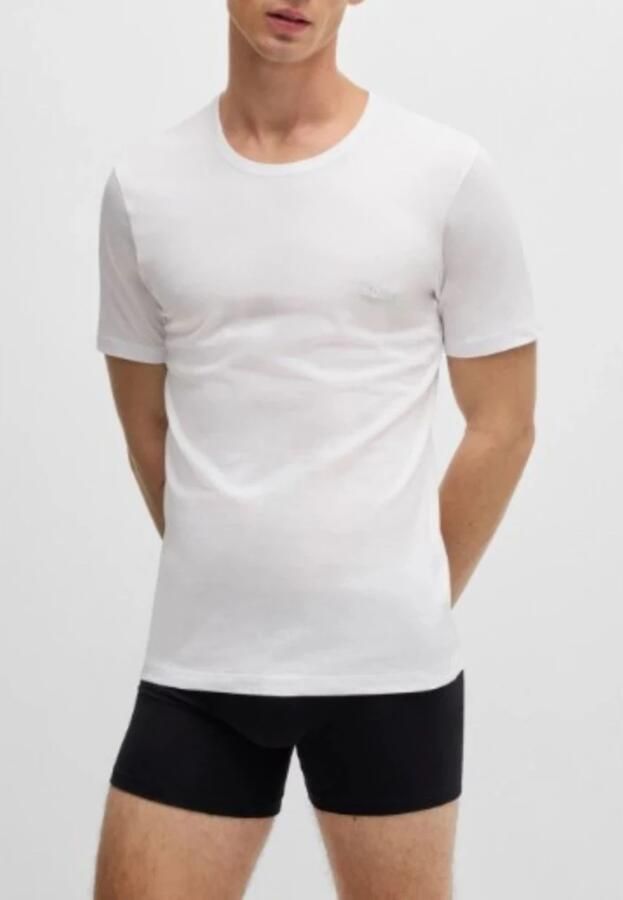 Boss T-shirt met labelstitching in een set van 3 stuks model 'Classic'