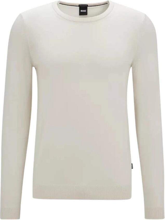 Boss Wollen pullover van scheerwol met labeldetail model 'Leno'