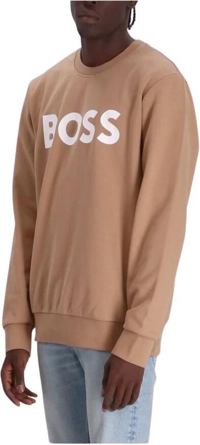 Boss Heren Biologisch Katoen Kameelbruine Sweatshirt Beige Heren