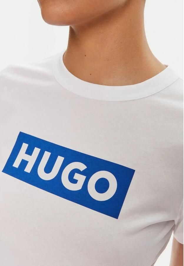 HUGO Blue T-shirt CLASSIC TEE met ronde hals logoprint - Foto 4